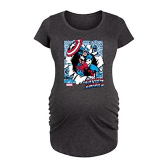Maternity Marvel Captain America Comic Panels Graphic Tee