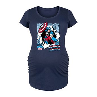 Maternity Marvel Captain America Comic Panels Graphic Tee