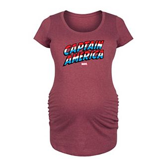 Maternity Marvel Captain America Logo Graphic Tee