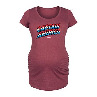 Maternity Marvel Captain America Logo Graphic Tee