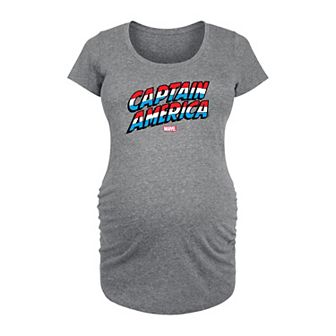 Maternity Marvel Captain America Logo Graphic Tee