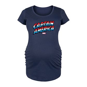 Maternity Marvel Captain America Logo Graphic Tee