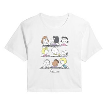 Juniors' Peanuts Group Vintage Cropped Tee