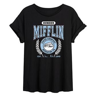 Juniors' The Office Dunder Mifflin Oversized Tee