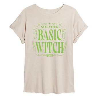 Juniors' Wicked Not Your Basic Witch Oversized Tee