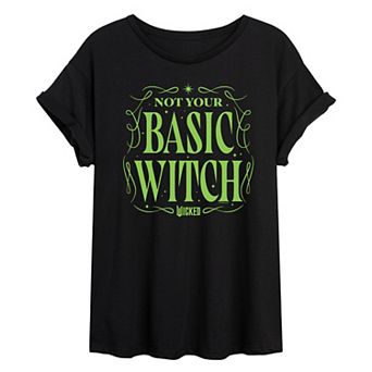 Juniors' Wicked Not Your Basic Witch Oversized Tee