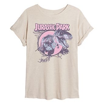 Juniors' Jurassic Park T-Rex Graphic Oversized Tee