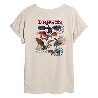 Juniors' How To Train Your Dragon Oversized Tee
