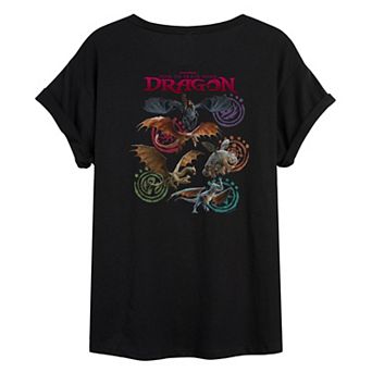 Juniors' How To Train Your Dragon Oversized Tee