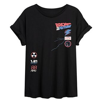 Juniors' Back To The Future Icons Oversized Tee