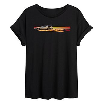 Juniors' Back To The Future DeLorean Oversized Tee