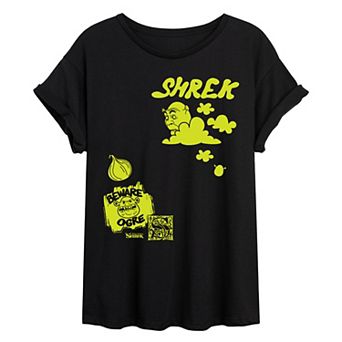 Juniors' Shrek Icon Collage Oversized Tee