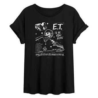 Juniors' E.T. the Extra-Terrestrial Collage Oversized Tee
