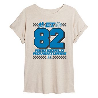 Juniors' E.T. the Extra-Terrestrial New World Adventure Oversized Tee