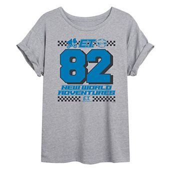Juniors' E.T. the Extra-Terrestrial New World Adventure Oversized Tee