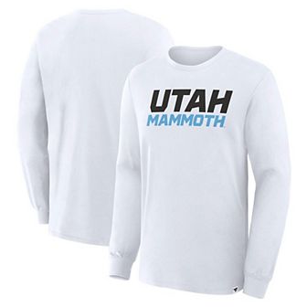Men's Fanatics White Utah Mammoth Wordmark Legacy Long Sleeve T-Shirt