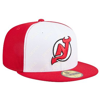 Men's New Era White/Red New Jersey Devils Repeat Two-Tone 59FIFTY Fitted Hat
