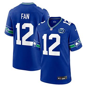 Men's Nike 12s Royal Seattle Seahawks Alternate 50th Season Game Jersey