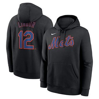 Men's Nike Francisco Lindor Black New York Mets Player Name & Number Club Pullover Hoodie