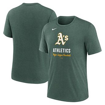 Men's Nike Heather Green Athletics Logo Tri-Blend T-Shirt