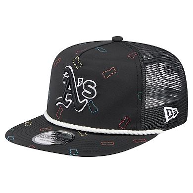 Men's New Era Black Athletics Gummy Golfer Trucker Adjustable Hat