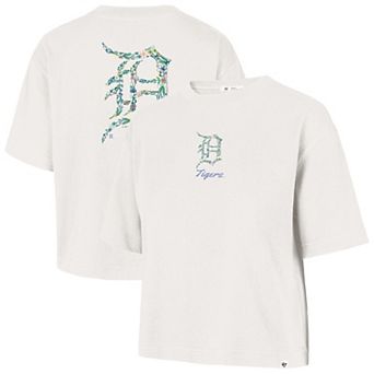 Women's '47 Natural Detroit Tigers Full Bloom Cropped T-Shirt