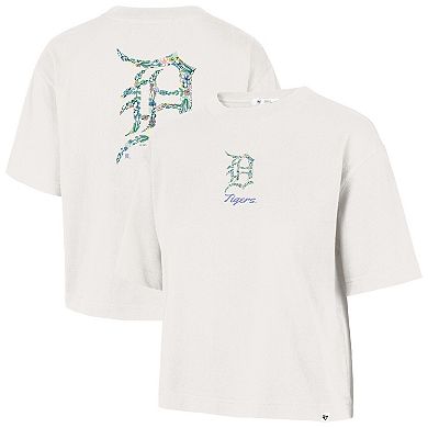 Women's '47 Natural Detroit Tigers Full Bloom Cropped T-Shirt