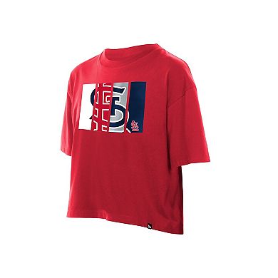 Women's New Era Red St. Louis Cardinals Boxy Foil Logo T-Shirt