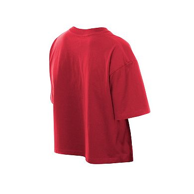 Women's New Era Red St. Louis Cardinals Boxy Foil Logo T-Shirt