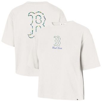 Women's '47 Natural Boston Red Sox Full Bloom Cropped T-Shirt