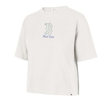 Women's '47 Natural Boston Red Sox Full Bloom Cropped T-Shirt