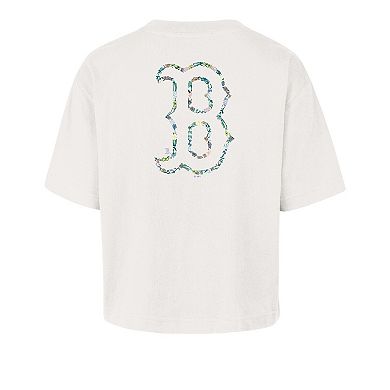 Women's '47 Natural Boston Red Sox Full Bloom Cropped T-Shirt