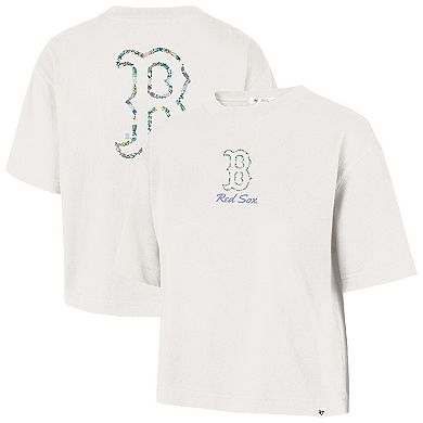 Women's '47 Natural Boston Red Sox Full Bloom Cropped T-Shirt