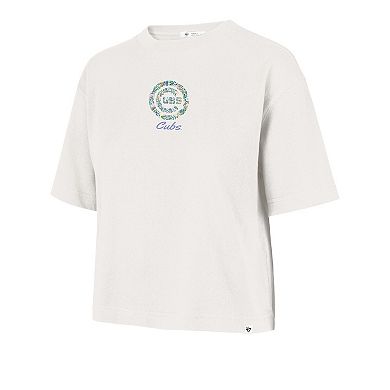 Women's '47 Natural Chicago Cubs Full Bloom Cropped T-Shirt