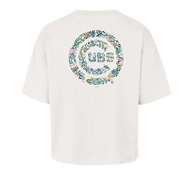 Women's '47 Natural Chicago Cubs Full Bloom Cropped T-Shirt