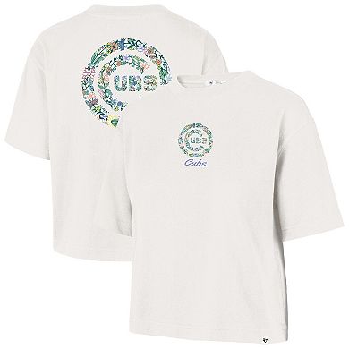 Women's '47 Natural Chicago Cubs Full Bloom Cropped T-Shirt