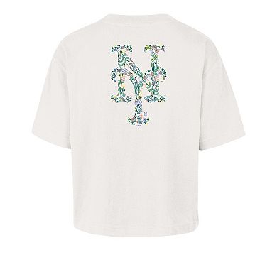 Women's '47 Natural New York Mets Full Bloom Cropped T-Shirt