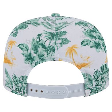Men's New Era White Athletics Printed Island Golfer Snapback Hat