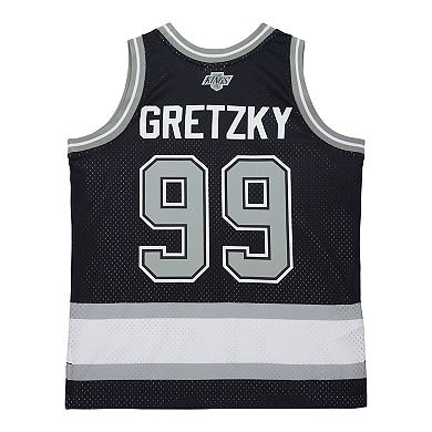 Unisex Mitchell & Ness Wayne Gretzky Black Los Angeles Kings Maxxed Out Fashion Basketball Jersey