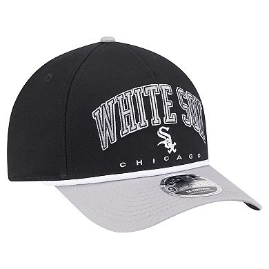 Men's New Era Black/Gray Chicago White Sox Arch 9FORTY A-Frame M-Crown Adjustable Hat