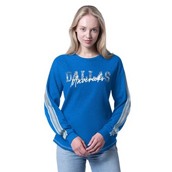 Women's G-III 4Her by Carl Banks Blue Dallas Mavericks Advantage Tri-Blend Long Sleeve T-Shirt