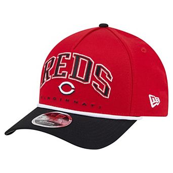 Men's New Era Red/Black Cincinnati Reds Arch 9FORTY A-Frame M-Crown Adjustable Hat
