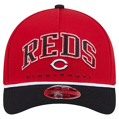Men's New Era Red/Black Cincinnati Reds Arch 9FORTY A-Frame M-Crown Adjustable Hat