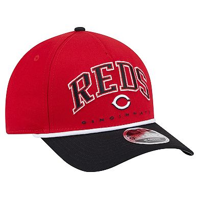 Men's New Era Red/Black Cincinnati Reds Arch 9FORTY A-Frame M-Crown Adjustable Hat
