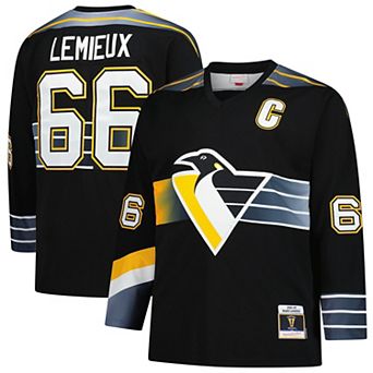 Men's��Mitchell & Ness Mario Lemieux Black Pittsburgh Penguins 1996/97 Blue Line 2.0 Jersey