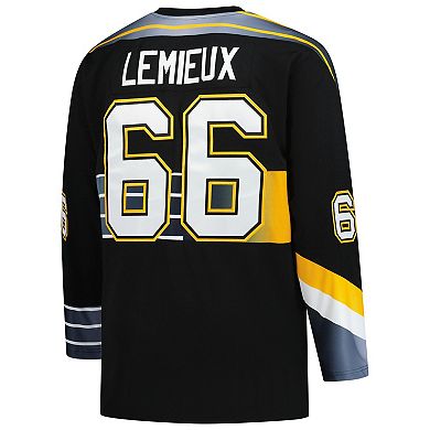 Men's Mitchell & Ness Mario Lemieux Black Pittsburgh Penguins 1996/97 Blue Line 2.0 Jersey