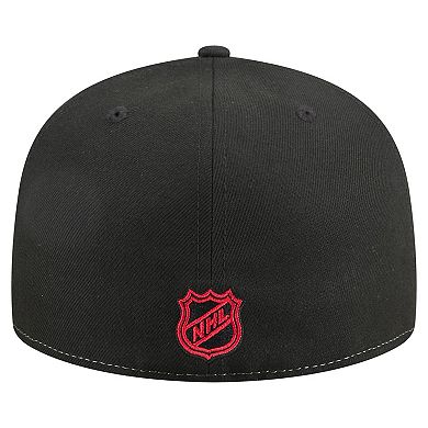 Men's New Era White/Black Chicago Blackhawks Repeat Two-Tone 59FIFTY Fitted Hat