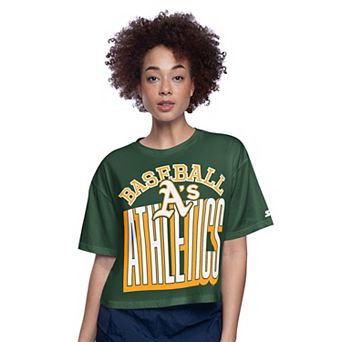 Women's Starter Green Athletics Play the Ball Boxy Cropped T-Shirt