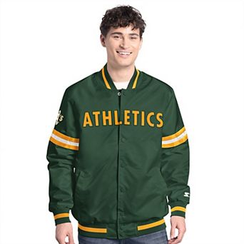 Men's��Starter Green Athletics Scout Full-Snap Varsity Jacket