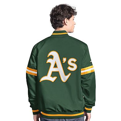 Men's Starter Green Athletics Scout Full-Snap Varsity Jacket
